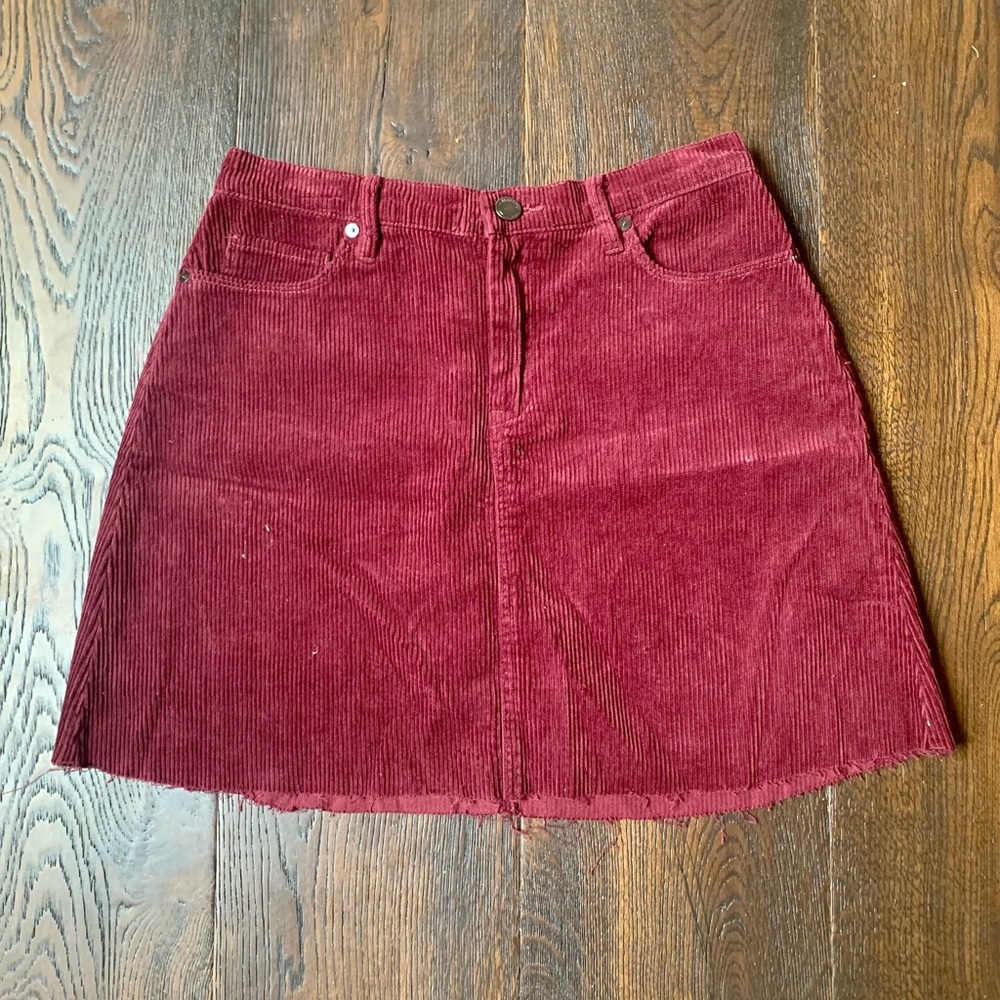 BlankNYC deep red corduroy skirt